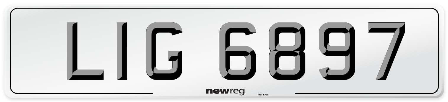 LIG 6897 Number Plate from New Reg